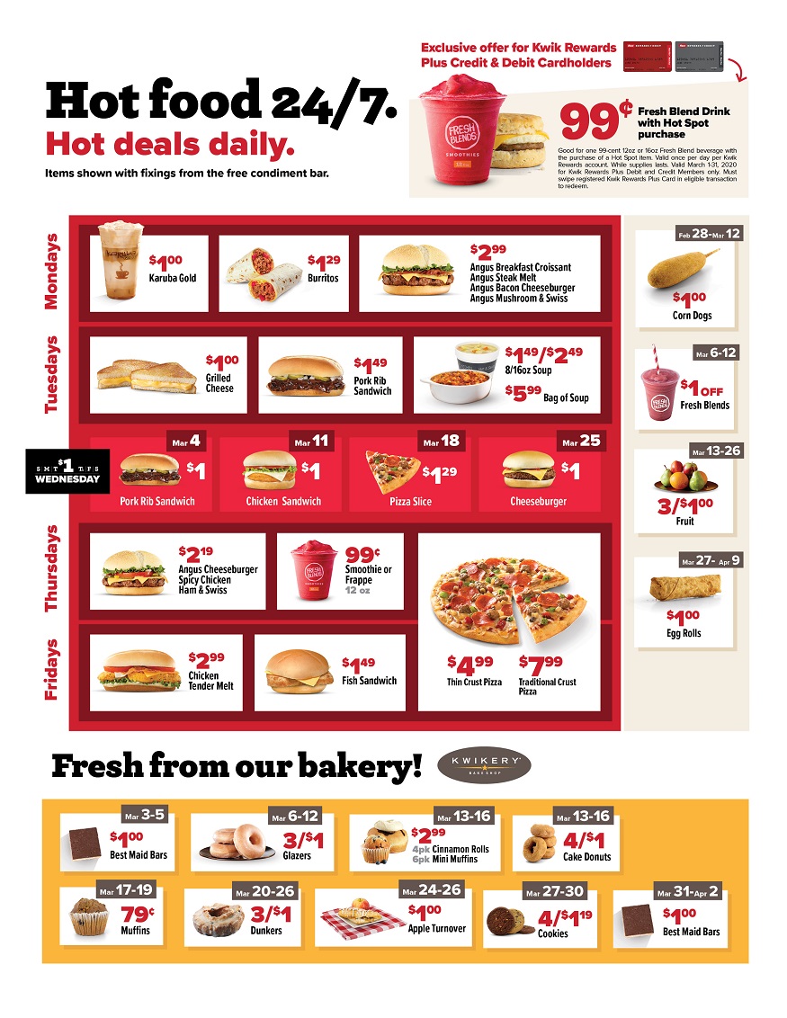 kwik trip food specials today