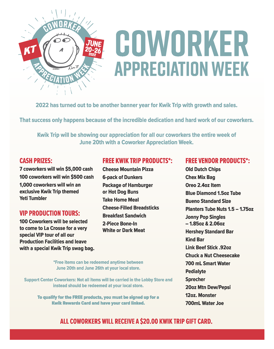 Coworker Appreciation Week Kwik Trip Kwik Star