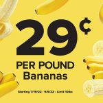 Bananas on sale for 29¢ per pound!