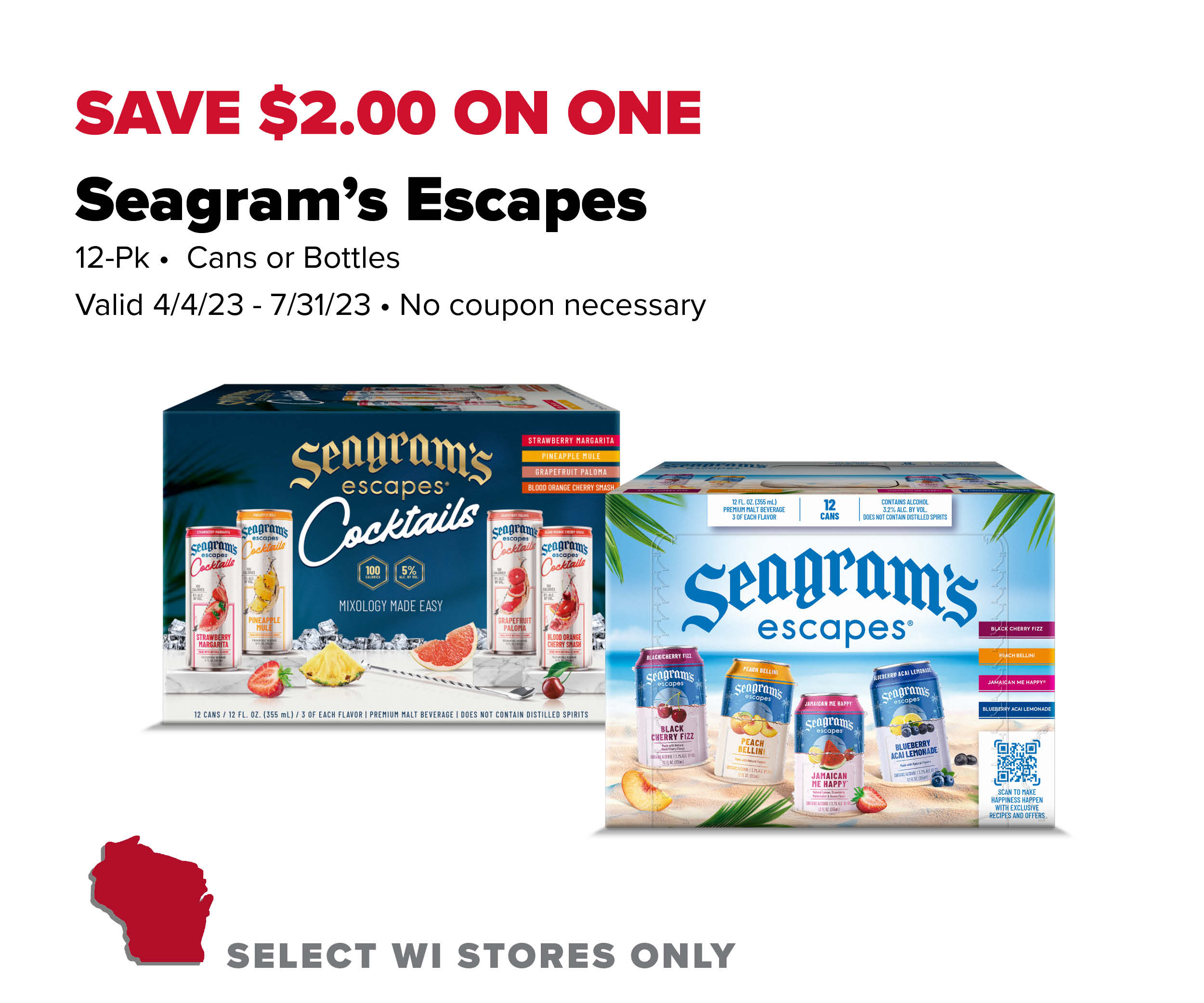 Save $2.00 on one Seagram's Escapes