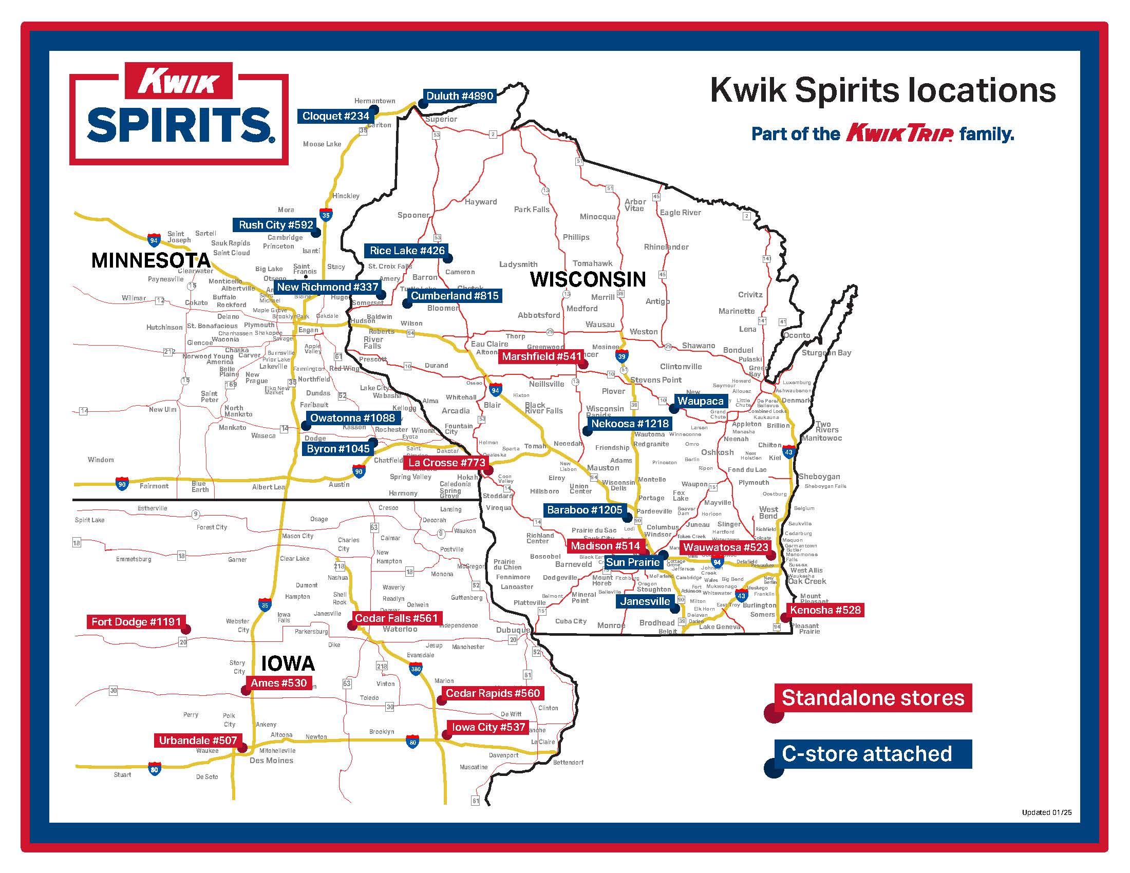 map of available kwik spirits locations
