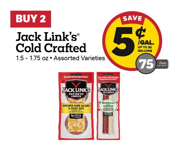 Buy 2 Jack Link's Cold Crafted 1.5-1.75oz Earn 5 Cents Per Gallon or 75 Fleet points
