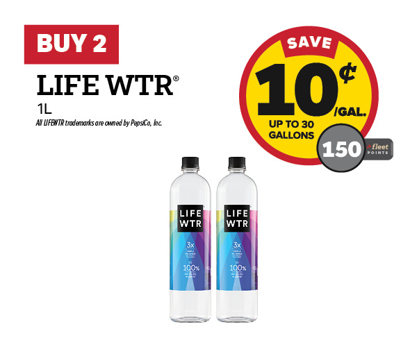 Buy 2 LIFEWTR 1L Earn 10 Cents Per Gallon or 150 Fleet Points