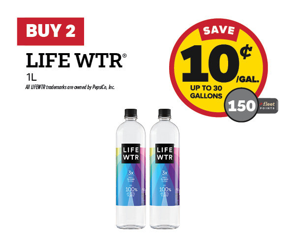 Buy 2 LIFEWTR 1L Earn 10 Cents Per Gallon or 150 Fleet Points