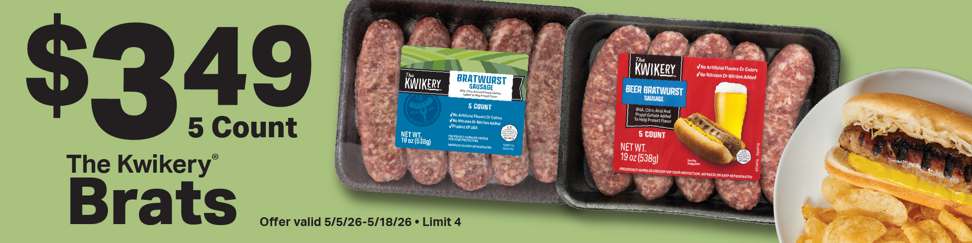 $3.49 5-Count The Kwikery Brats