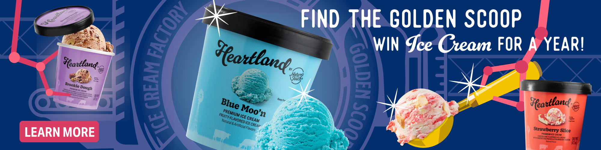 Find the golden scoop and win ice cream for a year!